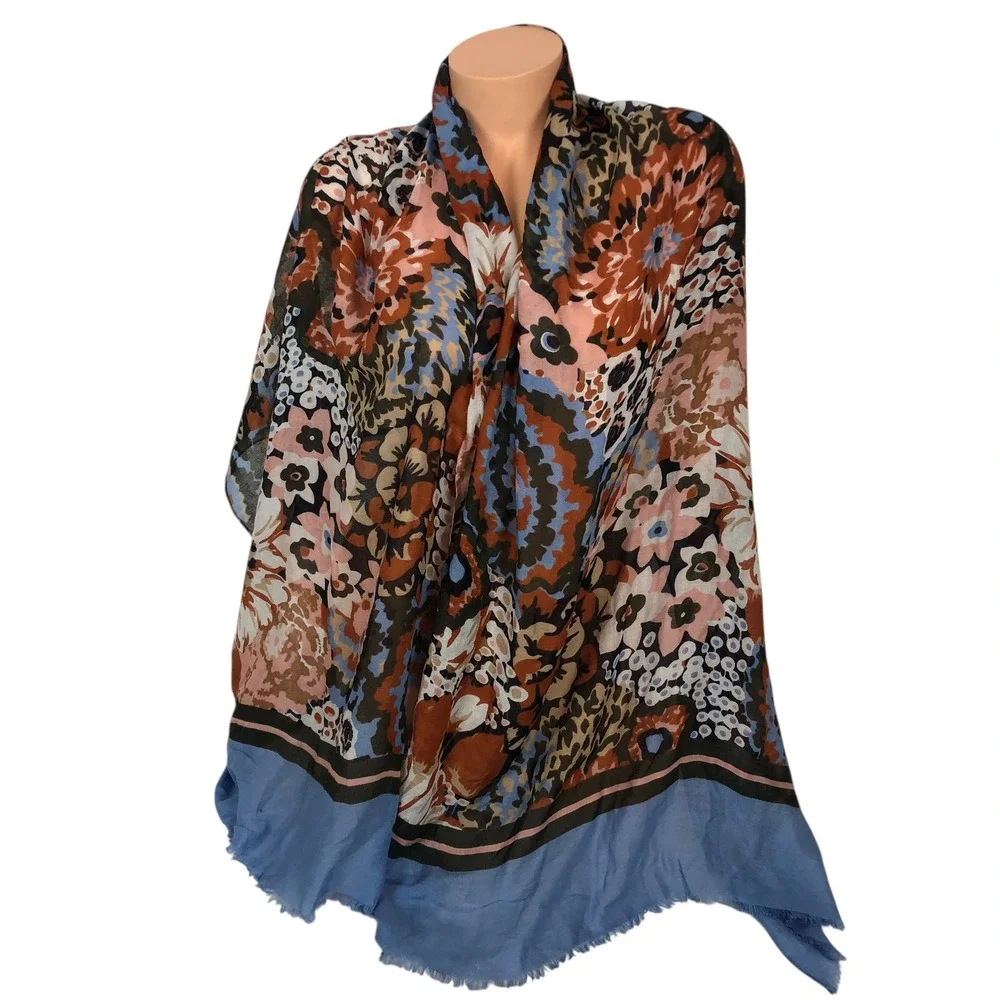 Vera Bradley‎ Multicolor Floral Print Neck Scarf Wrap Shawl Artsy Boho Colorful